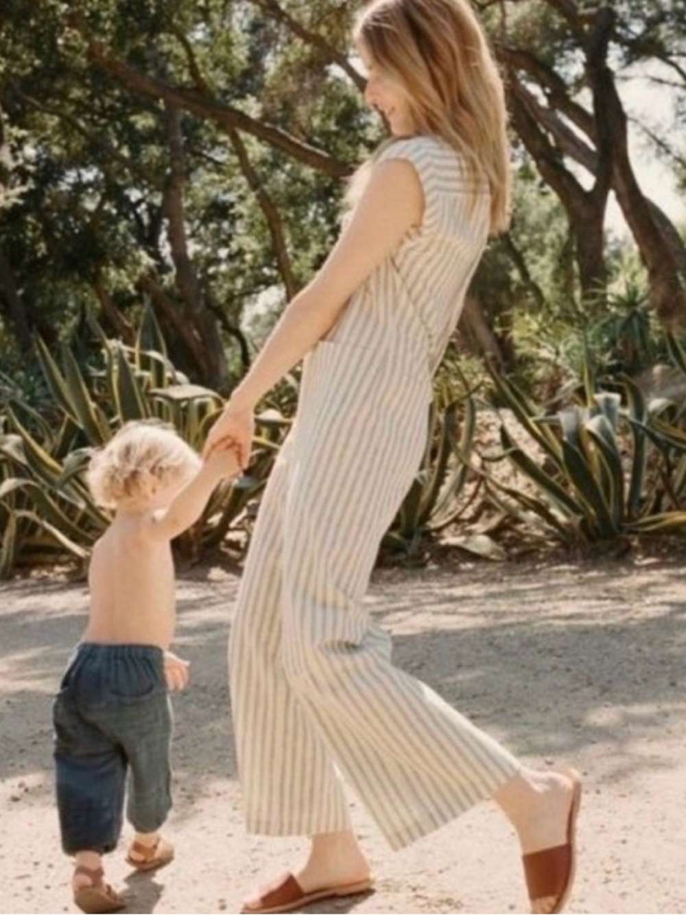 Doen Biarritz striped raw silk jumpsuit - Picture 3 of 6
